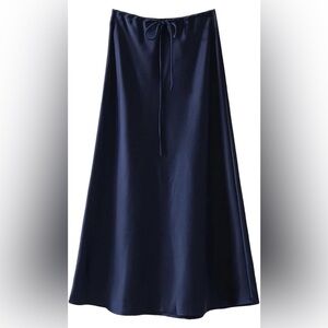 Chic Midnight Blue A-Line Skirt
